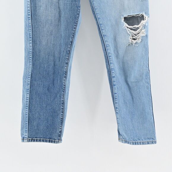 REVICE Jeans Womens Size 27 Color Block Patchwork Distressed High Rise Taper USA - Picture 3 of 12